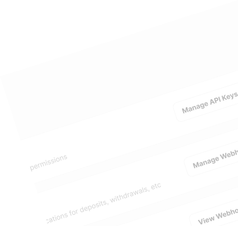 API Keys and Webhooks management